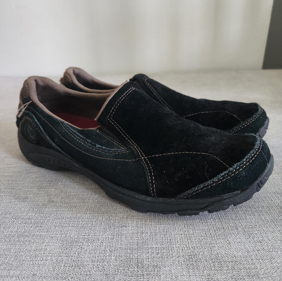 Merrell Kamori Moc Footwear Black Suede Loafers Sz 7.5 - Picture 2 of 8